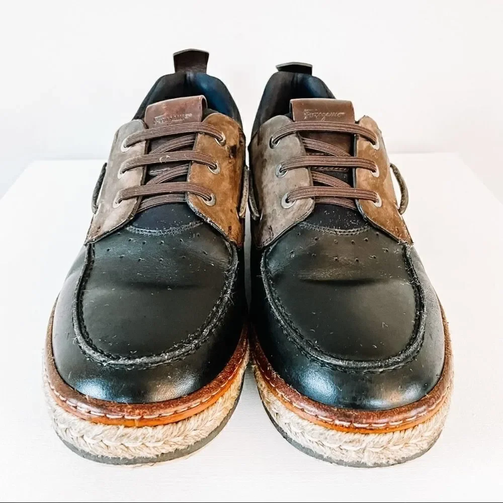 Salvatore Ferragamo Fiano Leather Boat Shoes